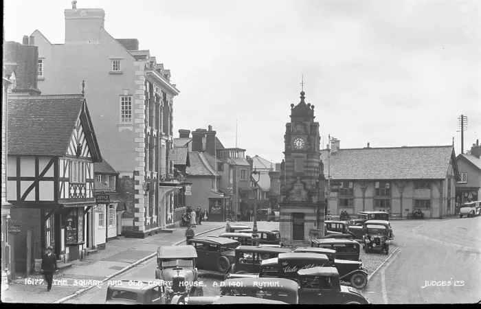 Framed Print : The Square and Old Court House, Ruthin Framed Print : The Square and Old Court House, Ruthin