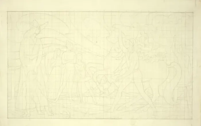 Framed Print : Squared Composition Drawing for The Rehearsal Framed Print : Squared Composition Drawing for The Rehearsal