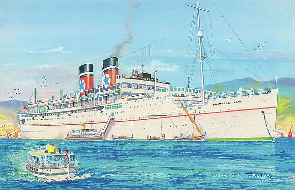 SS Arandora star Ocean Liner Shipping Watercolour