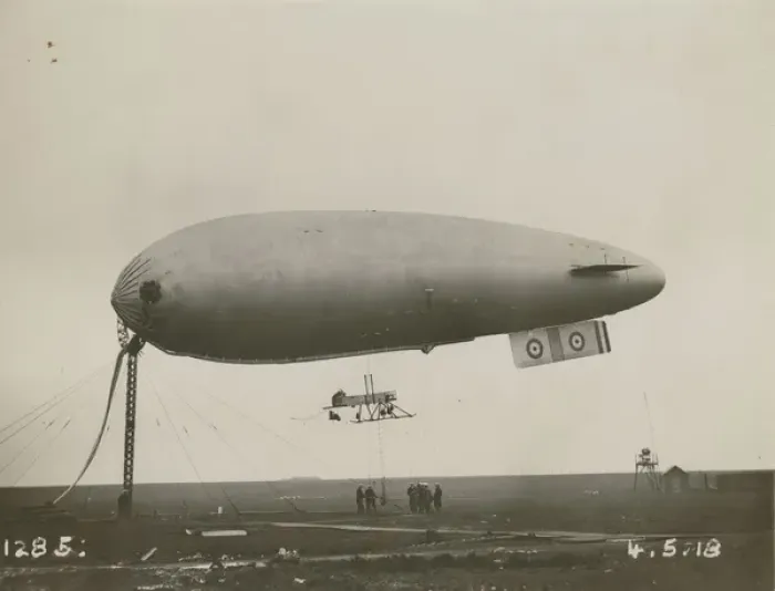 Framed Print : An SS-class airship in a mooring experiment Framed Print : An SS-class airship in a mooring experiment