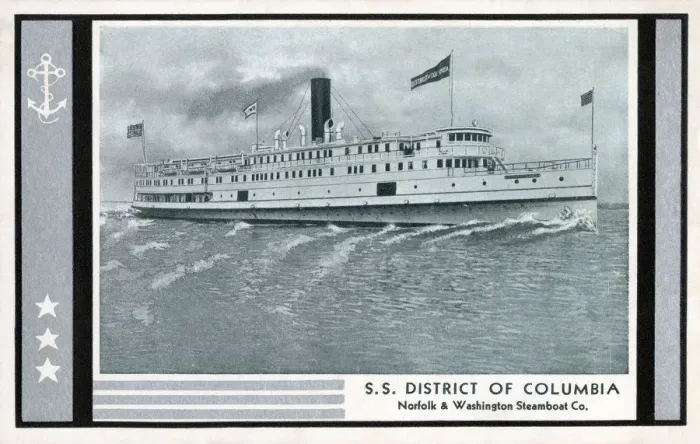 Framed Print : SS District of Columbia - Norfolk & Washington Steamboat Co Framed Print : SS District of Columbia - Norfolk & Washington Steamboat Co
