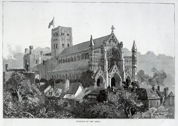 Framed Print : St. Albans Abbey, Restored, Exterior Framed Print : St. Albans Abbey, Restored, Exterior
