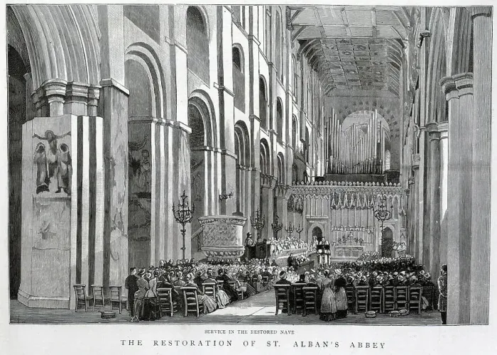 Framed Print : St. Albans Abbey, Restored, Interior Framed Print : St. Albans Abbey, Restored, Interior