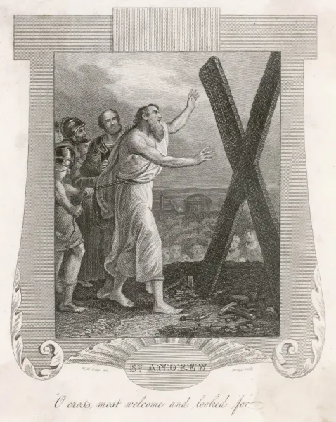 St Andrew Walking to the Saint Andrews Cross Print. Art Prints