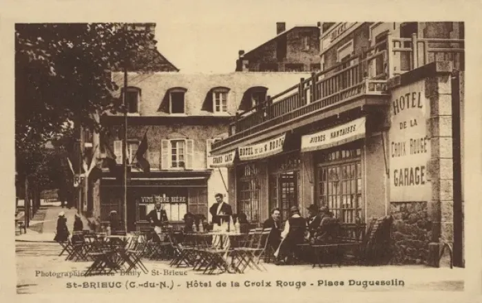 Framed Print : St Brieuc - Red Cross Hotel on Place Dugueselin Framed Print : St Brieuc - Red Cross Hotel on Place Dugueselin