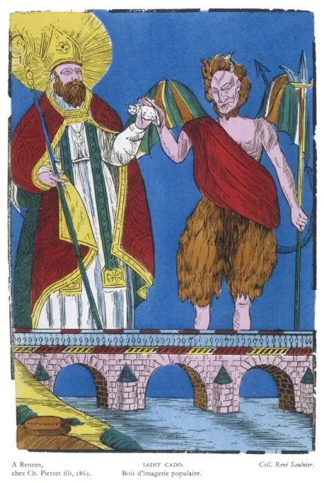 Framed Print : St Cado and the Devil