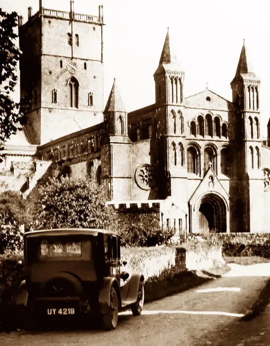 Framed Print : St. David's Cathedral, Pembrokeshire, probably 1920s Framed Print : St. David's Cathedral, Pembrokeshire, probably 1920s