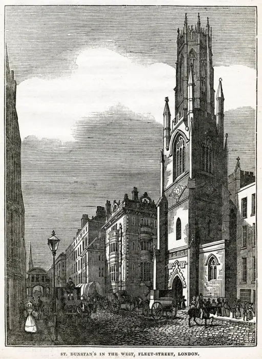 Framed Print : St. Dunstan s, Fleet Street, London 1834 Framed Print : St. Dunstan s, Fleet Street, London 1834