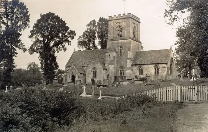 Framed Print : St George's Church, viewed from the south, in the village of Brockworth, Gloucestershire Date: 1930s Framed Print : St George's Church, viewed from the south, in the village of Brockworth, Gloucestershire Date: 1930s
