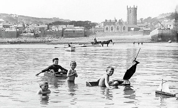 St. Ives Boys Playing Victorian period