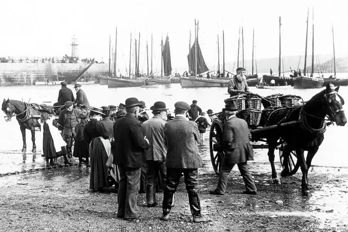 Framed Print : St. Ives Fishermen Victorian period