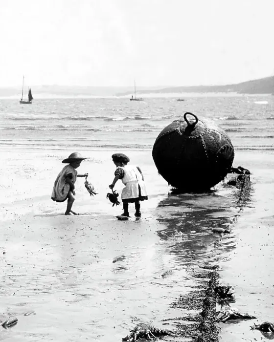 Framed Print : St. Ives Girls Playing on the Beach Victorian period Framed Print : St. Ives Girls Playing on the Beach Victorian period