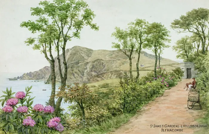 Framed Print : St James Gardens and Hillsborough, Ilfracombe, North Devon Framed Print : St James Gardens and Hillsborough, Ilfracombe, North Devon