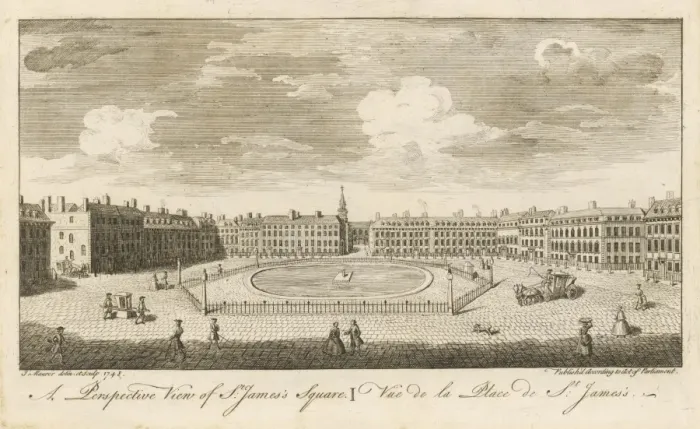 Framed Print : St James Square 1748 Framed Print : St James Square 1748