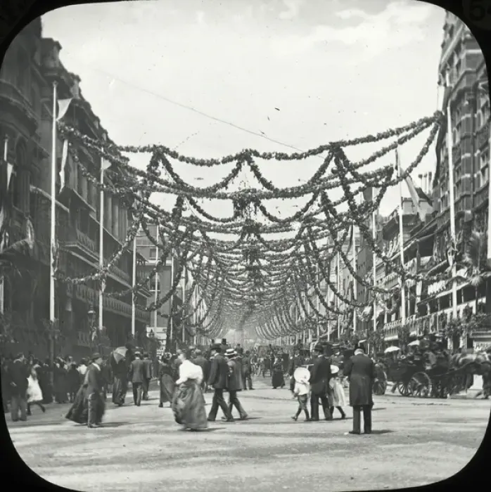 Framed Print : St James street decorations Framed Print : St James street decorations