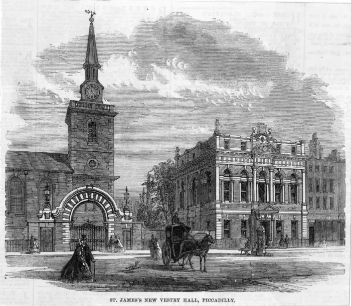 Framed Print : St Jamess Church and Hall, Piccadilly, London Framed Print : St Jamess Church and Hall, Piccadilly, London