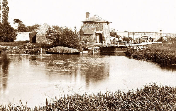 St. John's Lock near Lechlade River Thames Victorian period