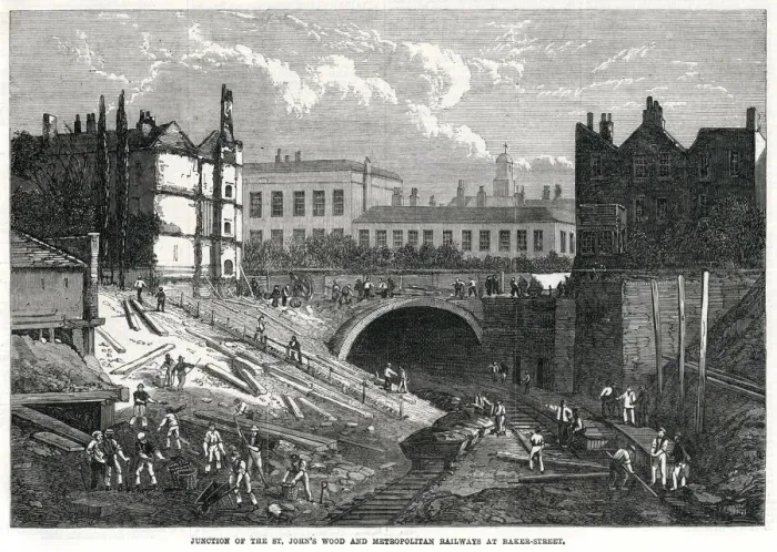 Framed Print : St Johns Wood and Metropolitan railways 1868 Framed Print : St Johns Wood and Metropolitan railways 1868