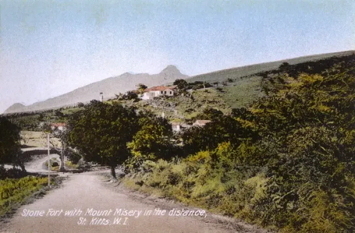 Framed Print : St. Kitts, West Indies - Stone Fort with Mount Misery Framed Print : St. Kitts, West Indies - Stone Fort with Mount Misery
