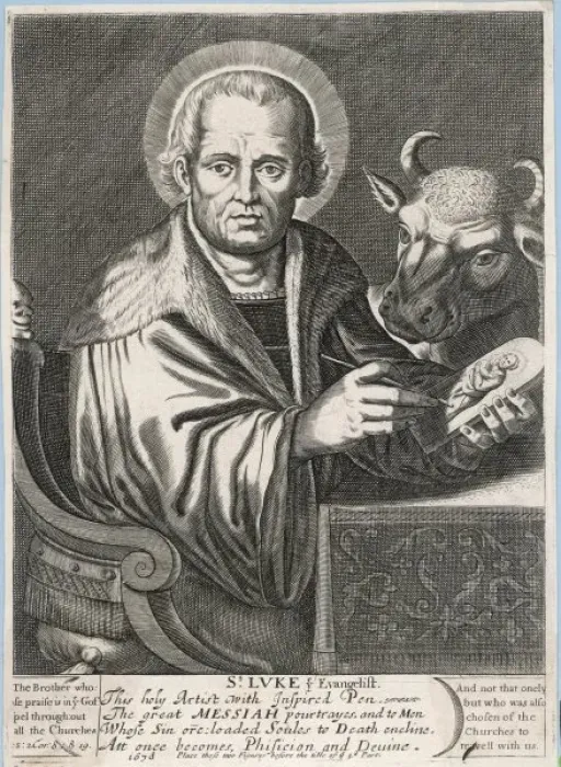 Framed Print : St Luke / Portrait / Anon En Framed Print : St Luke / Portrait / Anon En