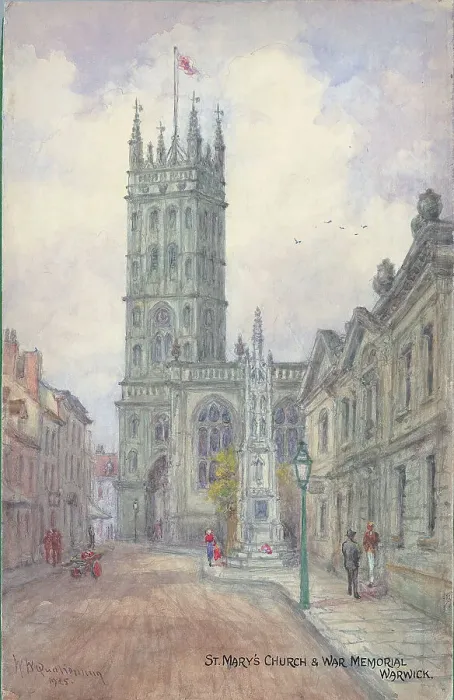 Framed Print : St. Mary's Church and war memorial, Warwick Framed Print : St. Mary's Church and war memorial, Warwick