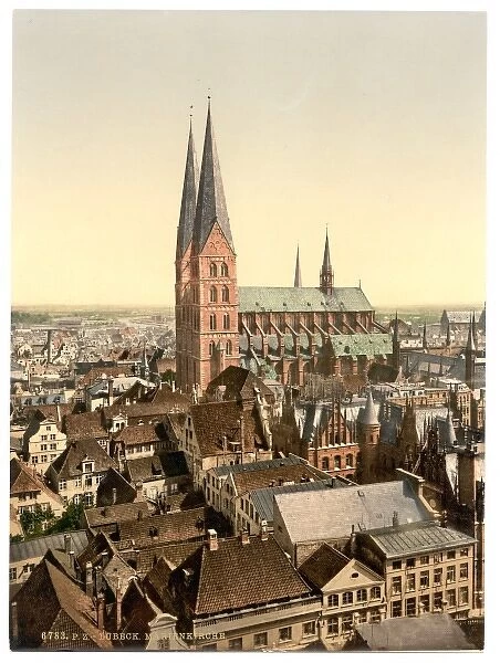 St. Marys, from St. Peters Clock Tower, Lubeck, Germany