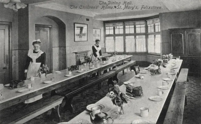 Framed Print : St Marys Waifs and Strays Home, Felixstowe - Dining Hall Framed Print : St Marys Waifs and Strays Home, Felixstowe - Dining Hall