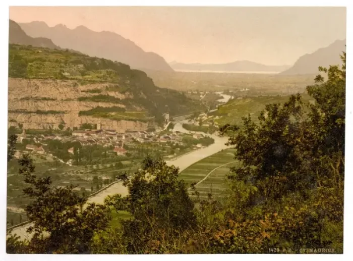 Framed Print : St. Maurice, general view, Valais, Alps of, Switzerland Framed Print : St. Maurice, general view, Valais, Alps of, Switzerland