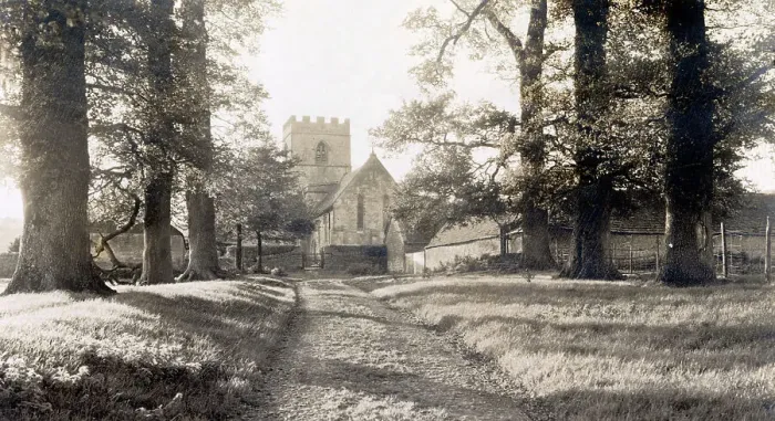 Framed Print : St Michael's Church, viewed from the east, in the village of Guiting Power, Gloucestershire Date: 1930s Framed Print : St Michael's Church, viewed from the east, in the village of Guiting Power, Gloucestershire Date: 1930s