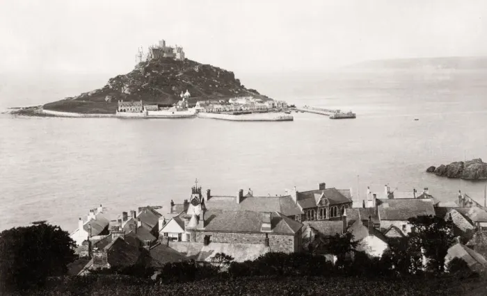 Framed Print : St. Michaels Mount, Marazion, Cornwall c. 1880 s Framed Print : St. Michaels Mount, Marazion, Cornwall c. 1880 s