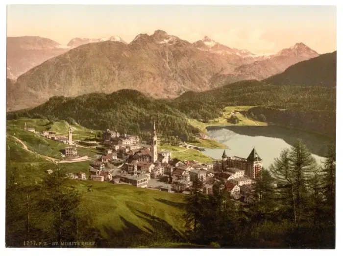 Framed Print : St. Moritz, general view, Grisons, Switzerland Framed Print : St. Moritz, general view, Grisons, Switzerland