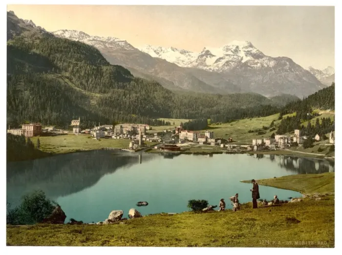 Framed Print : St. Moritz, village and baths, Grisons, Switzerland Framed Print : St. Moritz, village and baths, Grisons, Switzerland