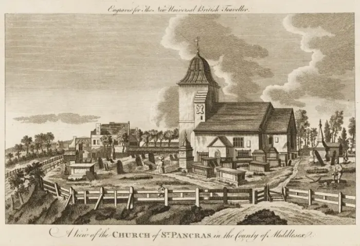 Framed Print : St Pancras  /  Fields 1779