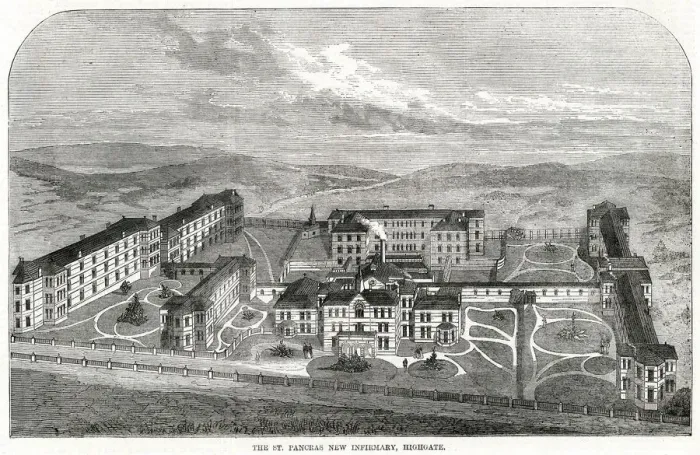 Framed Print : St. Pancras new infirmary, Highgate 1870 Framed Print : St. Pancras new infirmary, Highgate 1870