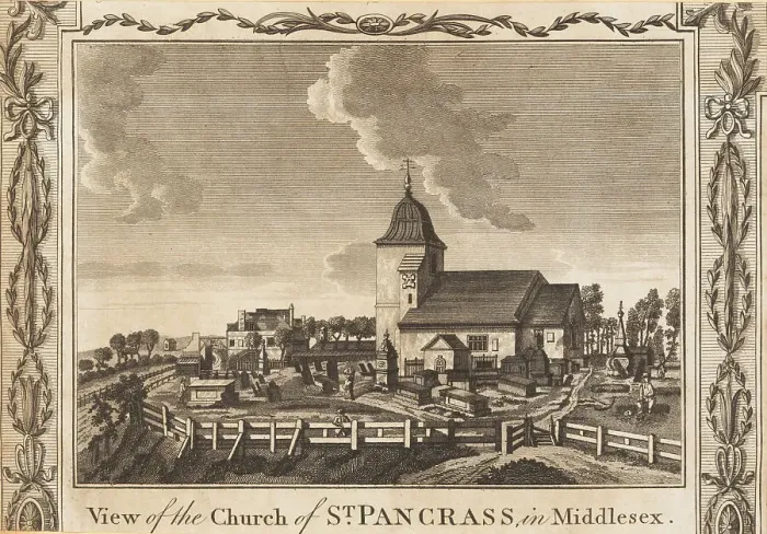Framed Print : St Pancras Old Church, central London, 18th century Framed Print : St Pancras Old Church, central London, 18th century