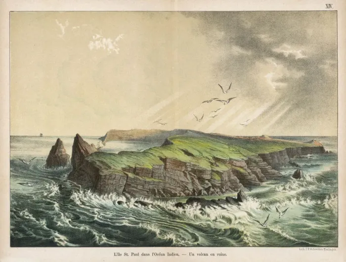 Framed Print : St Paul Island, Indian Ocean, a former volcano Framed Print : St Paul Island, Indian Ocean, a former volcano