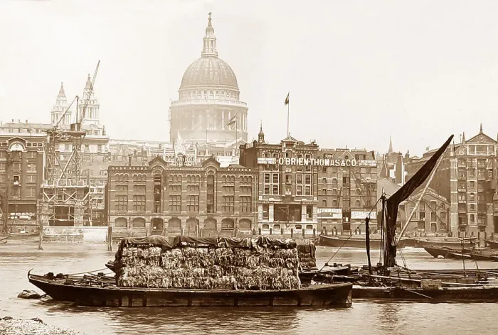 Framed Print : St. Paul's Cathedral and Thames Barge London Victorian Framed Print : St. Paul's Cathedral and Thames Barge London Victorian