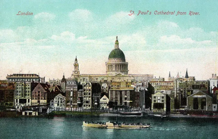 Framed Print : St. Paul's Cathedral viewed from the River Thames Framed Print : St. Paul's Cathedral viewed from the River Thames