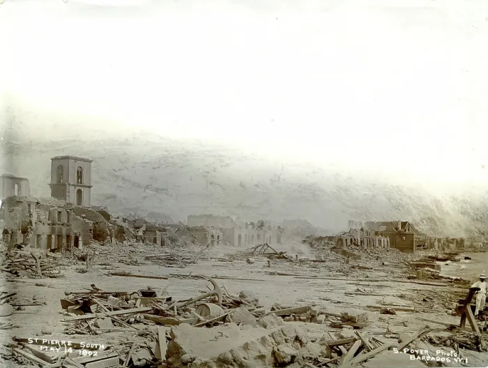 Framed Print : St Pierre, after the eruption of Mount Pelee Framed Print : St Pierre, after the eruption of Mount Pelee