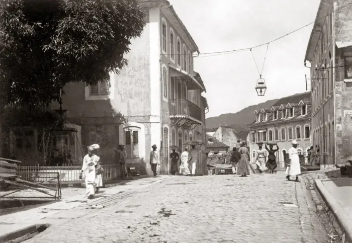 Framed Print : St Pierre, Martinique, West Indies, circa 1900 - Rue Victor Framed Print : St Pierre, Martinique, West Indies, circa 1900 - Rue Victor