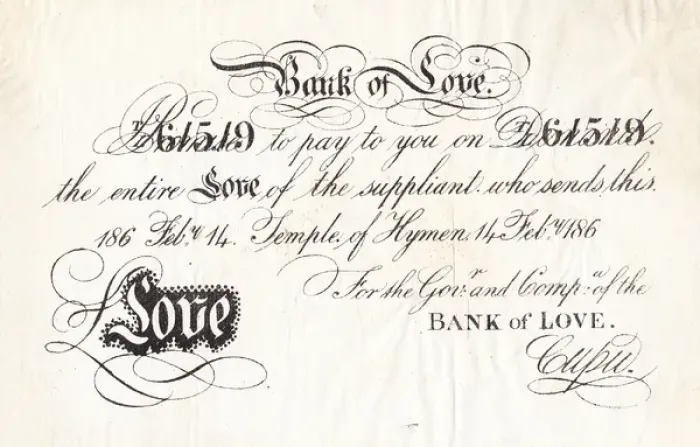 Framed Print : St Valentines Day bank note from the Bank of Love Framed Print : St Valentines Day bank note from the Bank of Love