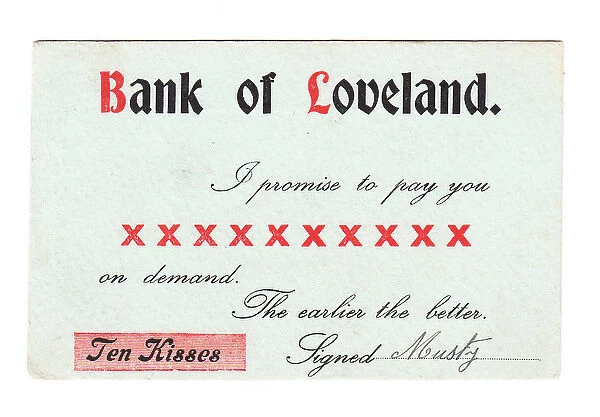 St Valentines Day bank note from the Bank of Loveland
