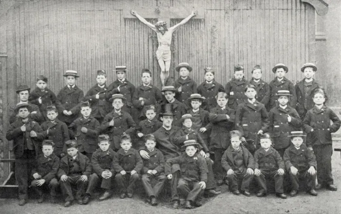 Framed Print : St Vincents Catholic Boys Home, Paddington, with Father Do Framed Print : St Vincents Catholic Boys Home, Paddington, with Father Do