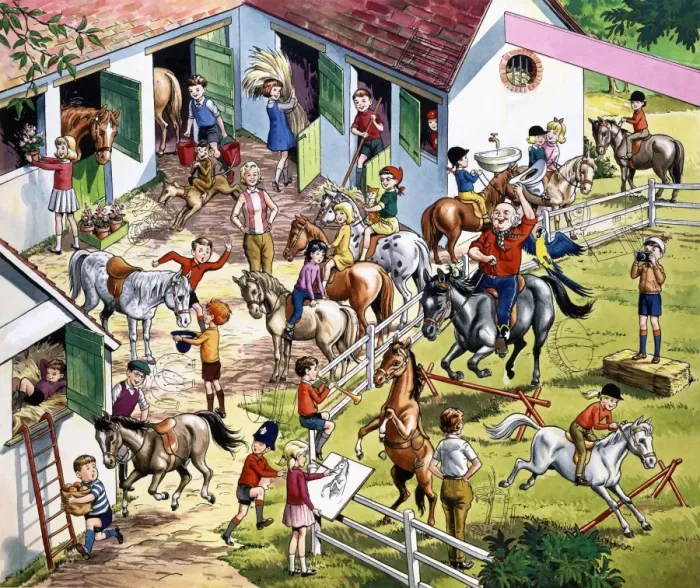 Framed Print : Stable scene (with hidden objects) Framed Print : Stable scene (with hidden objects)
