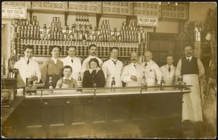 Framed Print : Staff of Co-Op Grocers Framed Print : Staff of Co-Op Grocers