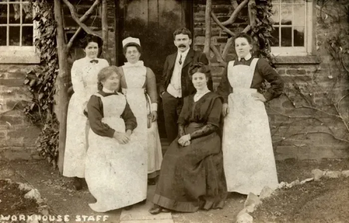 Framed Print : Staff at Launceston Union Workhouse, Cornwall Framed Print : Staff at Launceston Union Workhouse, Cornwall