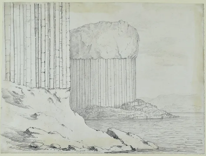 Framed Print : Staffa. Sketch of part of the island of Staffa, in the Hebrides, by John MacCulloch Framed Print : Staffa. Sketch of part of the island of Staffa, in the Hebrides, by John MacCulloch