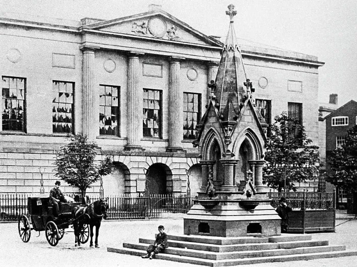 Framed Print : Stafford Market Square Victorian period Framed Print : Stafford Market Square Victorian period
