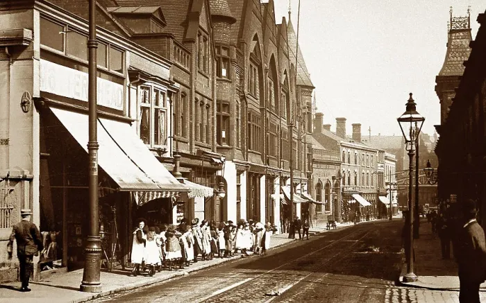 Framed Print : Stafford Street, Longton early 1900's Framed Print : Stafford Street, Longton early 1900's