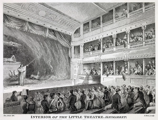 Stage at Little Theatre, Haymarket, London. Date: 1815